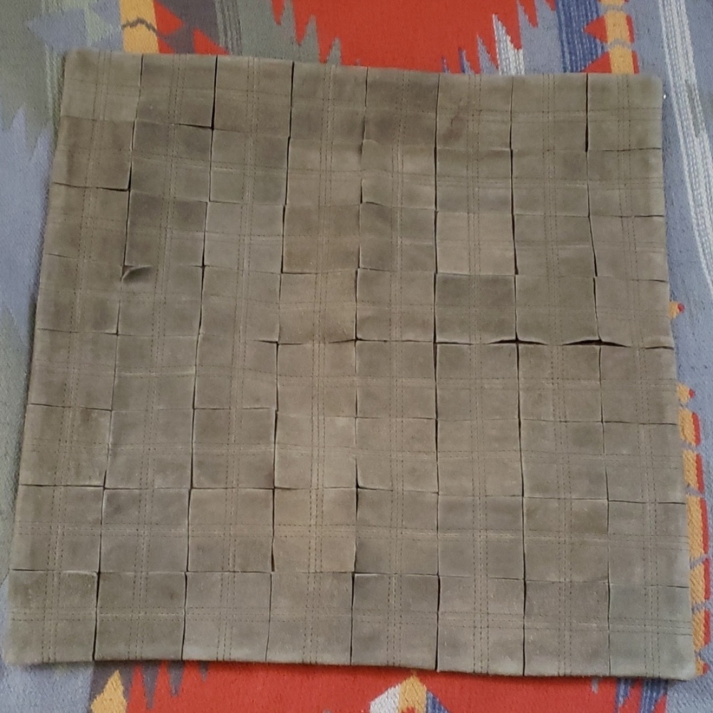 SOLD!!! NWT, 2 Olive Green Suede Pillow Covers